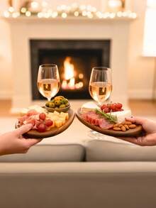 定制托盘，个性化雕刻迷你木托盘，婚礼冷盘礼盒（可刻姓氏），带酒瓶架，定制雕刻迷你木托盘，激光雕刻，木质咖啡托盘，餐盘，茶具托盘，适用于家居装饰、餐饮、宴会和特殊活动，创意礼品/生日/情人节/乔迁/婚礼/父亲节礼物 - 彩色 - 查看 6