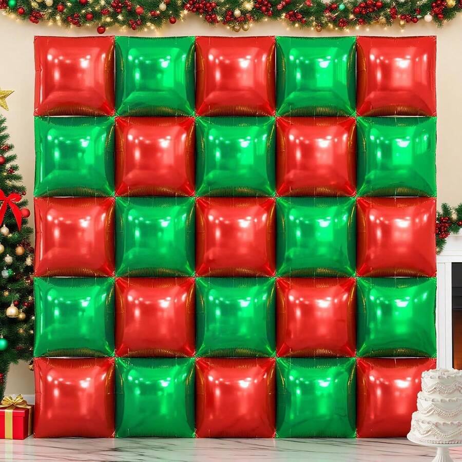 25 pcs Globos Navideños, Rojo y Verde, Decoración para Fiestas para Navidad, Graduación, Cumpleaños, Shower, Novia,, Propuesta, Aniversario etc - Oro y plata - Ver 1