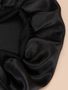 2pcs Stretchy Knit Beanie Hats, Silk Satin Finish Caps Hair Sleep Cap - Black - View 4