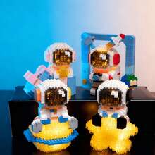 Small Particle Astronaut Building Blocks Toy, Creative Building Blocks Toy Indoor Decor, Suitable For Most Scenarios As Ornaments, Creative Assembly Building Blocks Toy, Enhance Hands-On Ability - Multicolor - View 2