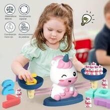 Juguetes Didacticos de Matematicas para Niños Juguetes de Balanza de Equilibrio de Unicornio Montessori Material de Didactico Preescolar para Niños Juegos de Numeros para Niños Juguetes EducativosDuradero y cultiva el interés de los niños - Multicolor - Ver 4