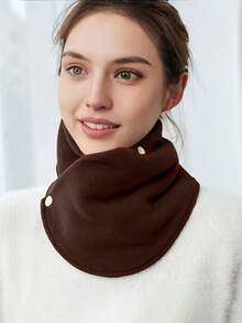 1pc Solid Color Women Winter Neckwarmer, Thick Fleece Neck Warmer Scarf, Windproof & Thermal, Suitable For Autumn Winter, Great Gift For Friends And Family - Multicolor - View 8