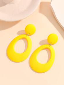 奶油甜甜圈树脂耳环，简约亚克力圆形开口耳环，轻盈百搭，温柔优雅，修饰脸型 - 彩色 - 查看 15