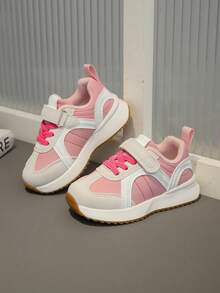 1 Pair Kids Casual Sports Shoes, Girls' Fashion Comfortable Athletic Sneakers, Boys' Running Shoes, Anti-Slip Soft Sole Toddler Runners, Baby First Walking Shoes - Pink - View 1