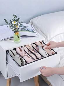 Organizador de cajón con rejilla para cajón de ropa interior, compartimento para calcetines, organizador de clasificación de ropa, divisor de cajón plegable, bolsa organizadora de lencería a cuadros - Divisores de cajón de varios tamaños para ropa interior, calcetines y corbatas, esencial para el hogar y el dormitorio - Multicolor - Ver 11