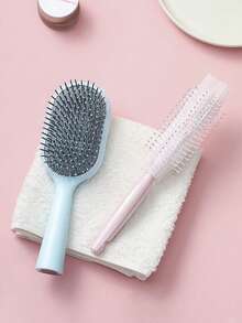 50pcs Elastic Mesh Nylon Brush Cleaner - Detachable & Reusable Regular Hair Comb, Round & Long Handle Brush Cleaning Tool, Hair Residue Remover, Brush Cleaning Kit - Multicolor - View 6