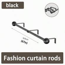 1pc Black/White/Gold Stainless Steel Shower Curtain Rod, Curtain Rod, Roman Rod, Sunshade Curtain Rod, Suitable For Bathroom Shower Curtains, Bedroom And Living Room Windows. - Multicolor - View 16