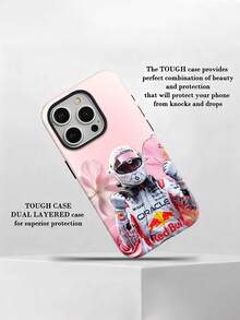 Estuche para teléfono con patrón floral de campeón de carreras Compatible con estuches para teléfonos   17  16 Pro Max  15 Pro Max  13 y  12 Hecho de material TPU a prueba de caídas, resistente al desgaste y cómodo de sostener Un gran regalo para familiares, amigos, seres queridos, novios / novias y para Navidad y Año Nuevo - Blanco - Ver 4