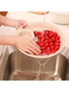 Kitchen Dual-Layer Wheat Straw Disc Tool With Mini Spices Dish Fruit Bowl Dumplings Dish Tableware