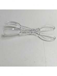 1pc Transparent Plastic Salad Scissors And Tongs - Reusable Heavy Duty Sanitary Cutlery, Kitchen Tongs, Multipurpose For Grilling, Buffet, Party Catering, Salad Dressing And Serving - Suitable For Large Groups