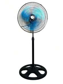 Ventilador 3 en 1,  de 3aspas, 3 Velocidades, 18", Negro Ventilador de Pedestal, Abanico de 3 Aspas Giratorio de 18 Pulgadas, Para Habitaciones y Espacios Largos, Oficinas, - Negro - Ver 7