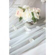 zxr Floroom - 300 pétalos de rosa marfil de seda sintética pétalos de flores para boda y niña cesta blanca para pasillos centros de mesa fiesta confeti despedida de soltera decoración romántica de125 - Marfil - Ver 3