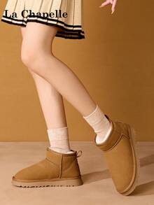 1双 La Chapelle 女士软底休闲鞋，低帮户外平底鞋，圆头低跟纯色优雅软底徒步鞋，适合学生、毕业照穿着，平底鞋，女士踝靴 - LA-YJF001駝色 - 查看 7