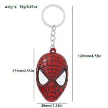 Marvel Spider-Man Iron Man Keychain, Y2K Anime Avengers Alloy Spider Mask Keyring, Gift For Boys & Men - Multicolor - View 5