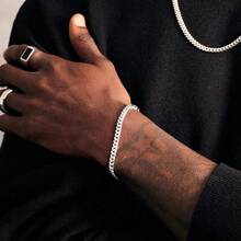 OCHCOH 925 Sterling Silver Cuban Link Chain Bracelet 3mm 5mm 8mm Silver Bracelet For Men Women 6.5 7 7.5 8 8.5 9 Inches,9.0Inch,3mmSilverCubanBracelet - 3毫米銀手鍊 - 查看 3