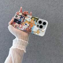1 pieza funda de teléfono transparente de moda con diseño de dibujos animados de gatitos multicolores, incluye texto decorativo "SO COOL", ideal para chicas modernas. Material suave resistente al agua y a caídas. Compatible con Apple  11 Pro Max/12 Pro Max/13 Pro Max/14 Pro Max/15 Pro Max/16 Plus/16 Pro Max,  Galaxy S21/S22/S23/S24 Ultra, Redmi Note 13/14,  Pura 70, OPPO Reno 11, Honor X9,  Pixel 7. - Blanco - Ver 3