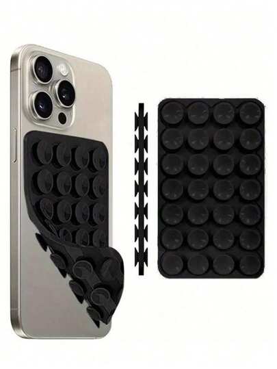 24个双面硅胶手机吸盘，加厚双面圆形设计