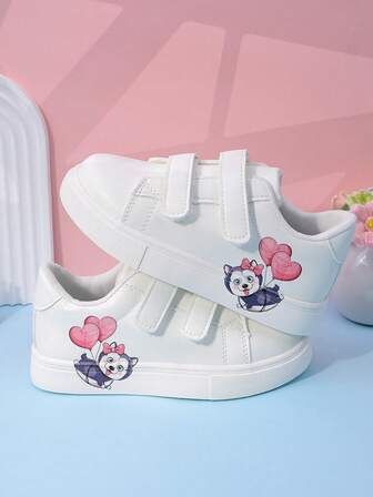 Zapatos planos para niños, zapatos deportivos para bebés, zapatos casuales de moda para niños pequeños/pequeños/grandes, zapatillas de deporte con dibujos animados para niñas, zapatos escolares/de campus lindos para niñas, zapatos de skate