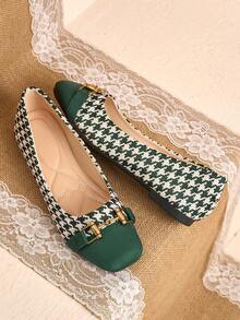 Women's Metal Decor Casual Versatile Flat Shoes - Green - View 13