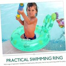 Anillo De Natacin De Cactus Juguetes Inflables Anillo De La Natacin Swimming Tube Ring Divertidos Flotadores De Playa Aid Float Rings De Polivinilo Piscina Fruta Beb - Verde + 55CM - Ver 3