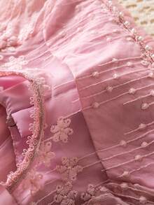 Baby Girl Elegant Princess Tulle Dress Long Sleeve Toddler Girls Beads Dresses Suitable For Birthday, Wedding, Banquet, Holiday, Festival Celebration - 粉色 - 查看 3