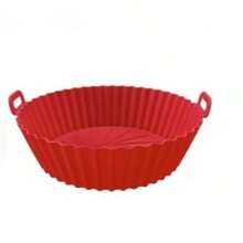 1pc Silicone Air Fryer Liner - Reusable Non-Stick Baking Mat, Foldable Heat Resistant Fryer Pad, Uncharged Round Silicone Basket, Suitable For Food Service