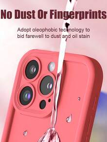 VRNOEI New Solid Color Shock-Proof Fashionable Phone Case, Suitable For 16/11/12/13/14/15/17 Pro Max, Full Coverage Camera Protection Back Cover - Green - View 3