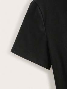 Popular Minimalist T-Shirt With FUN Letter Print - 黑色 - 查看 3