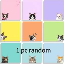 1/9 Cute Cat Sticky Note Set, 3 Inch X 3 Inch Black Cat Self-Adhesive Notes, Fun Sticky Note Set, Cat Stationery, Kawaii Sticky Memo Pad, Gift For Cat Lovers, Office Desk Decor, School Supplies - Multicolor - View 12