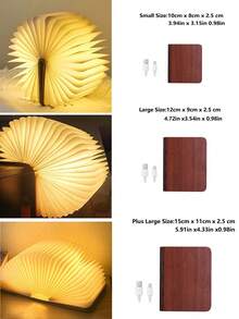 Wooden Reading Lamp, LED Bedside Lamp, Foldable Desk Lamp, Home Office Decor Gift - Multicolor - View 6