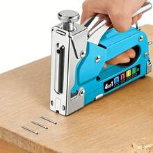4-In-1 Manual Staple Gun Kit, Blue Color, Suitable For Wood, Fabric, Sofa Furniture, Felt And Canvas, No Electricity Required