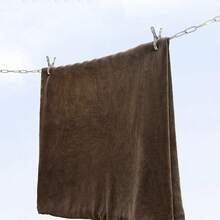 1m Heavy Duty Stainless Steel Chain With Double Hooks - Rust-Resistant, Durable, Suitable For Clothing And Heavy Items, Easy To Install