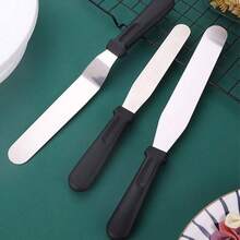 1/2 st vinklad glasyrskrapa, böjd förskjuten glasyrspatel, professionell glasyrskrapa med lätt plasthandtag, för tårtdekorering, bakning, kökstillbehör - Multifärgad - Visa 6