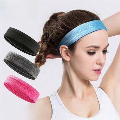 1 chiếc băng đô thể thao unisex, thấm mồ hôi, chống trơn trượt, thoáng khí, thích hợp cho yoga/tennis/chạy bộ.