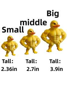 1 件创意搞笑肌肉鸭装饰物，用于书桌、书架、咖啡厅、入口通道、小空间装饰的装饰鸭子雕像，古怪的哑铃鸭子办公桌配件，有趣的圣诞节/万圣节礼物，办公桌减压 - 黃色 - 查看 6