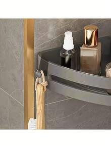 Kệ treo tường màu đen cho phòng tắm, giỏ đựng đồ bằng nhựa có lỗ thoát nước, giá đựng đồ đa năng cho phòng tắm và nhà bếp, dùng để đựng dầu gội, xà phòng, mỹ phẩm và đồ dùng nhà bếp, thiết kế tự dính không cần khoan. - Nhiều màu - Xem 10