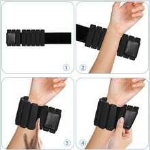 1 Pair Wrist And Ankle Weights Set,1 Lb (450g),1 Lb Silicone Waterproof Adjustable Strength Exercise Fitness Equipment Wearable Wrist Ankle Weight Bracelet Leg Wrist Weight Weight Fitness Massage Strap,Set Of 2 Silicone Weighted Bracelets For Running, Fitness, Yoga, Swimming - Durable, Waterproof, Comfortable - Black And Orange-Red Adjustable Wrist And Ankle Exercise Weights - Pink - View 8