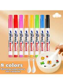 8/10/20pcs Magic Water Color Pens With Spoon, DIY Creative Handicraft, Erasable, Floating Pens, Watercolor, Family Interactive Parent-Child Set - Multicolor - View 10