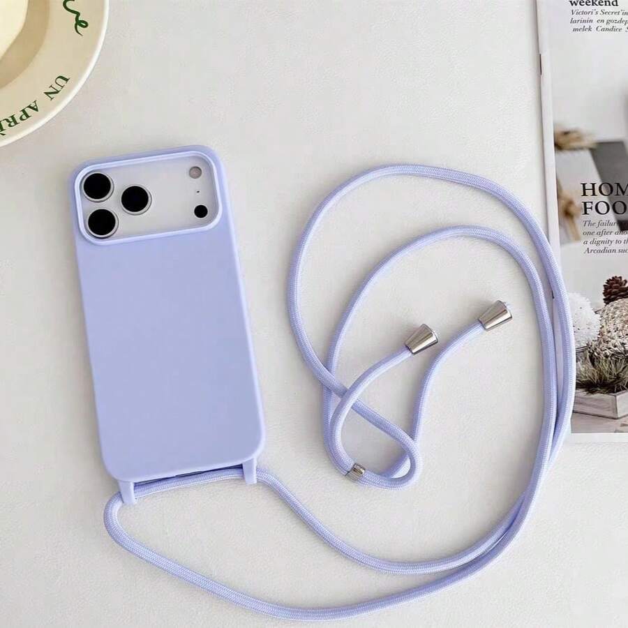 Brown Phone Case With Lanyard - Màu tím hoa cà - Xem 1