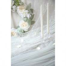 zxr Floroom - 300 pétalos de rosa marfil de seda sintética pétalos de flores para boda y niña cesta blanca para pasillos centros de mesa fiesta confeti despedida de soltera decoración romántica de125 - Marfil - Ver 6