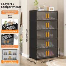 3/4/5/6/7 Tier Shoe Rack, Suitable For Wardrobe, Plastic Shoe Rack, Shoe Storage Box, Stackable Transparent Door Shoe Box, Easy To Assemble Shoe Cabinet, Accessories For Living Room Entryway, Bedroom And Dorm, Storage And Organization. Kitchen Storage Shelf, Living Room Toy Rack, Bedside Cabinet, Christmas Gift, Storage Box - Multicolor - View 17