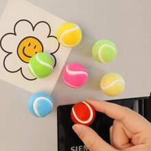 6 piezas de imanes de nevera con diseño realista y colorido de pelotas de tenis, para decorar pizarras, aulas, cocinas y gabinetes, decoración de nevera, artesanía magnética linda - Multicolor - Ver 2