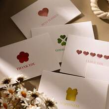 极简剪纸明信片和贺卡 - 节日贺卡、创意生日贺卡 - 来自花店的简约情人节感谢卡 - 适合送给朋友、爱人和家人，表达爱意和关怀 - 彩色 - 查看 7