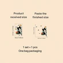 1 件趣味三猫墙贴 - 彩色花朵和蝴蝶图案，可移除自粘墙贴，易于清洁，适用于浴室、卧室、客厅的家居装饰 - 经典动物纹样设计，趣味十足，装饰性强 - 彩色 - 查看 12