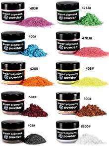 36/24/15/10/6 Colors Mica Powder Pearlescent Pigment - Epoxy Resin Art Set - For Resin Crafts, Soap Making, Nail Polish, Candle Jars - 20ml Jar - Multicolor - View 11