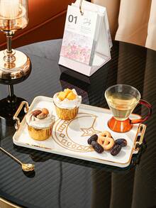 1 Peça Conjunto de Bandeja de Plástico com Estrela e Lua do Ramadã para Armazenamento e Organização de Alimentos, Bandeja Multiuso para Cozinha, Sala de Jantar, Sala de Estar, Adequada para Jogos de Chá, Utensílios de Vidro, Doces, Biscoitos, Pães, Casamentos, Festas, Presentes, Aniversários