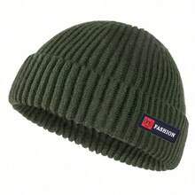 Gorros de hombre estilo callejero Hip Hop sin ala, gorro holgado de melón, gorros de pescador, gorros de punto cálidos para invierno, 1 ud. - Negro - Ver 8