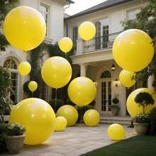 Bóng bay màu vàng kích thước 36 inch (khoảng 91,4 cm), 2/4/6/8/10 quả, bóng bay cao su dày, màu vàng mờ, bơm khí heli, thích hợp cho cô dâu, tiệc tùng, sinh nhật, trang trí chủ đề hoa hướng dương. - Màu vàng - Xem 8
