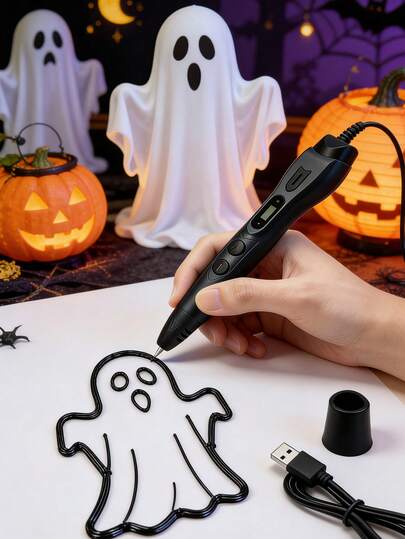 MXLX Deluxe-set 3D-utskriftspenna med LCD-skärm, ingen igensättning, enkel användning, 1,75 mm PLA-filament, professionellt gör-det-själv-hantverk, lämplig för födelsedags-, jul-, Halloween- och Thanksgiving-presenter