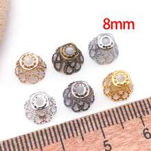 100pcs Flower Shape Iron Flower Petal Bead Caps Spacers For Earring Bracelet Necklace DIY Jewelry Making Supplies